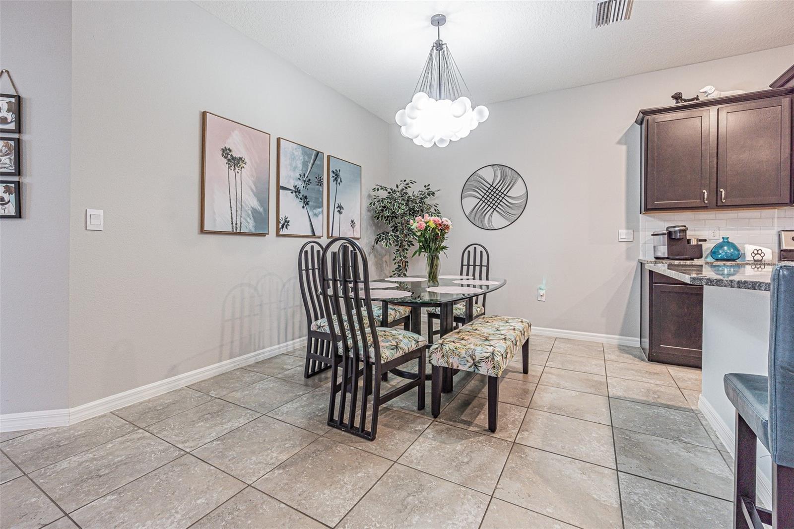 Dining area open to kitchen