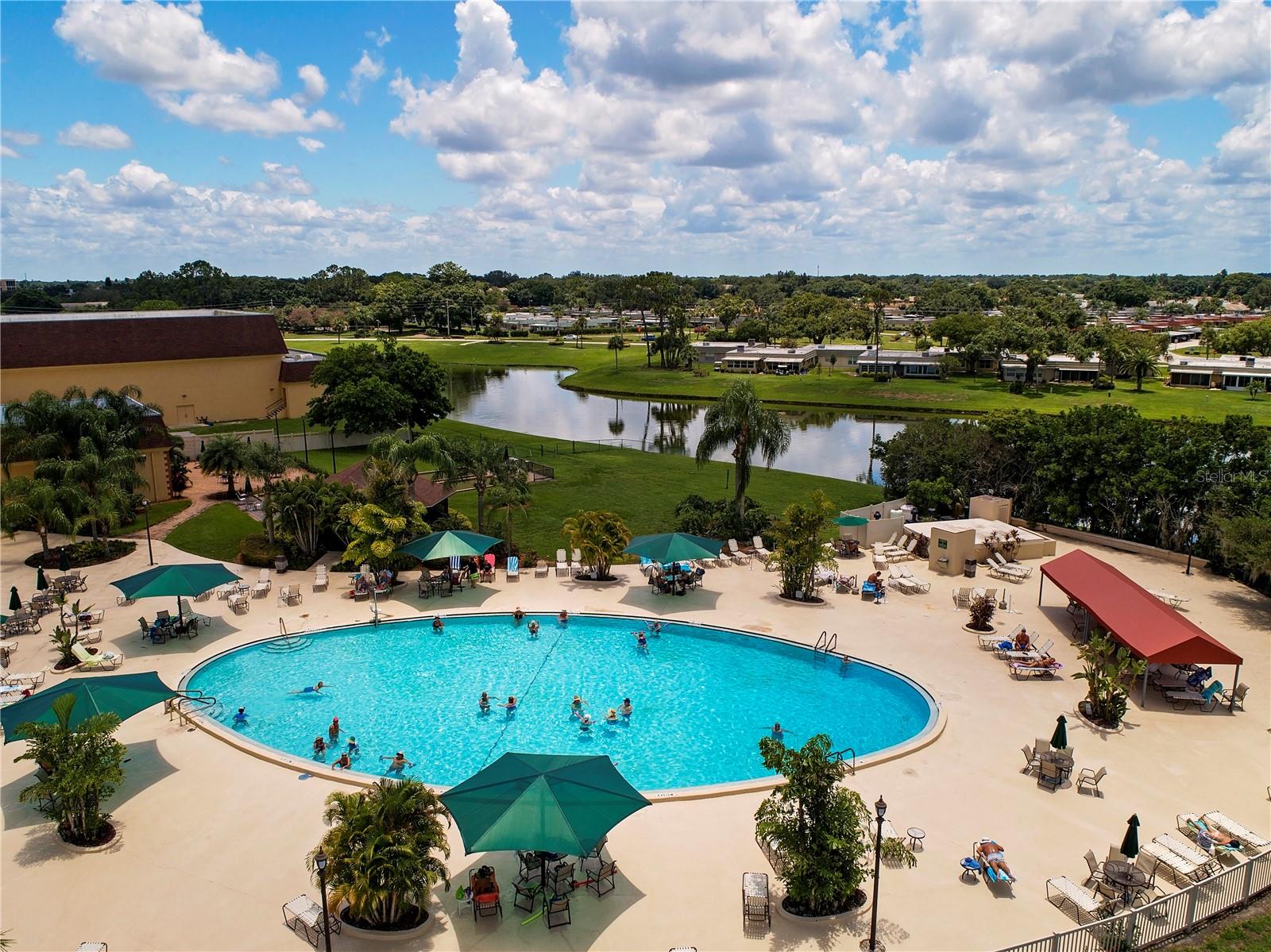 North clubhouse outside pool
