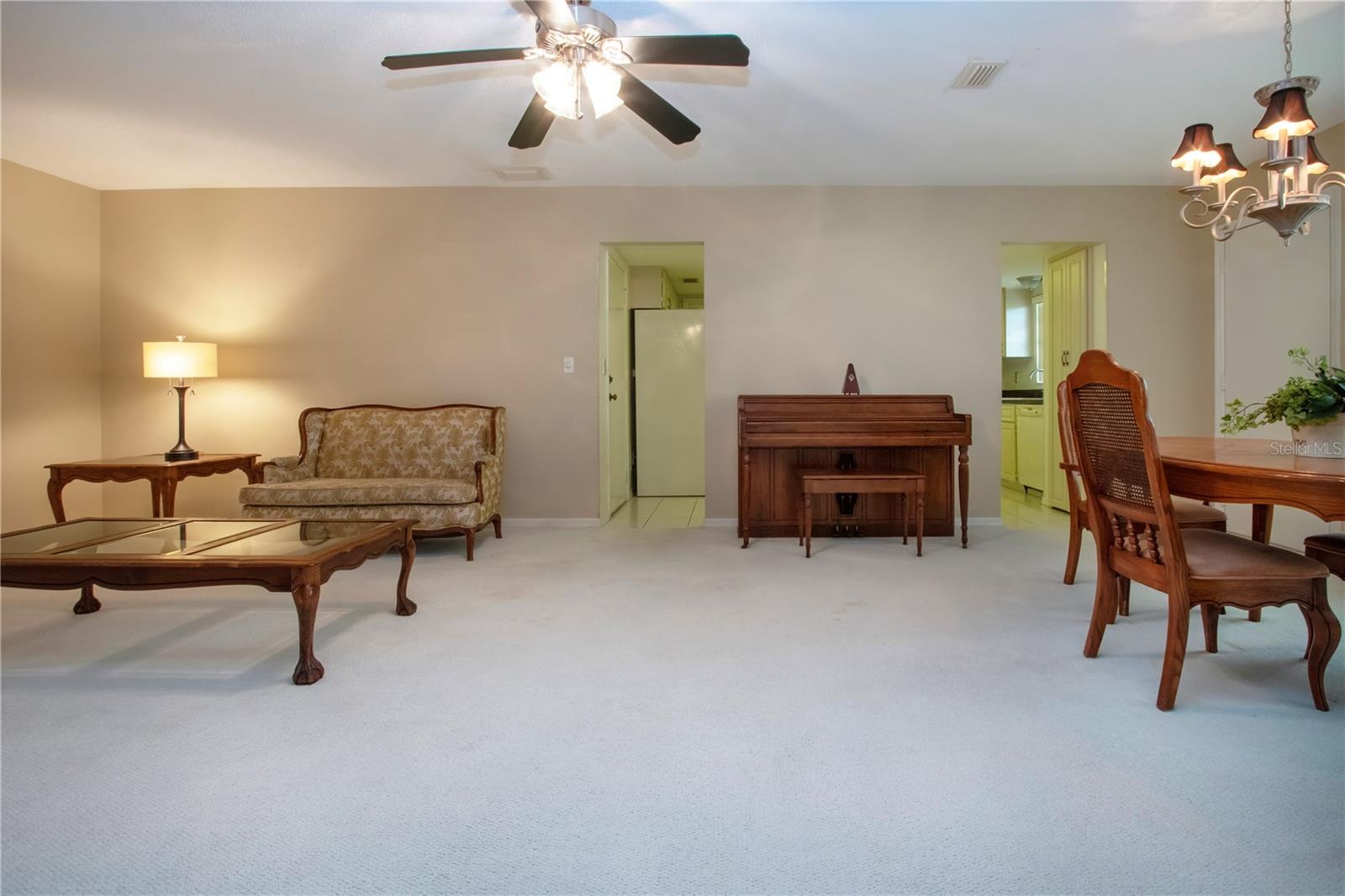 Furniture available as is the piano