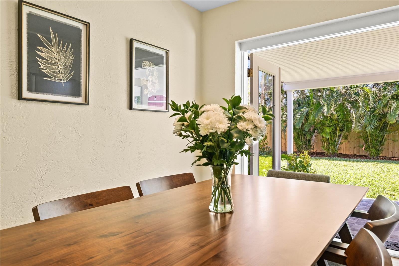 Dining showing French Doors open