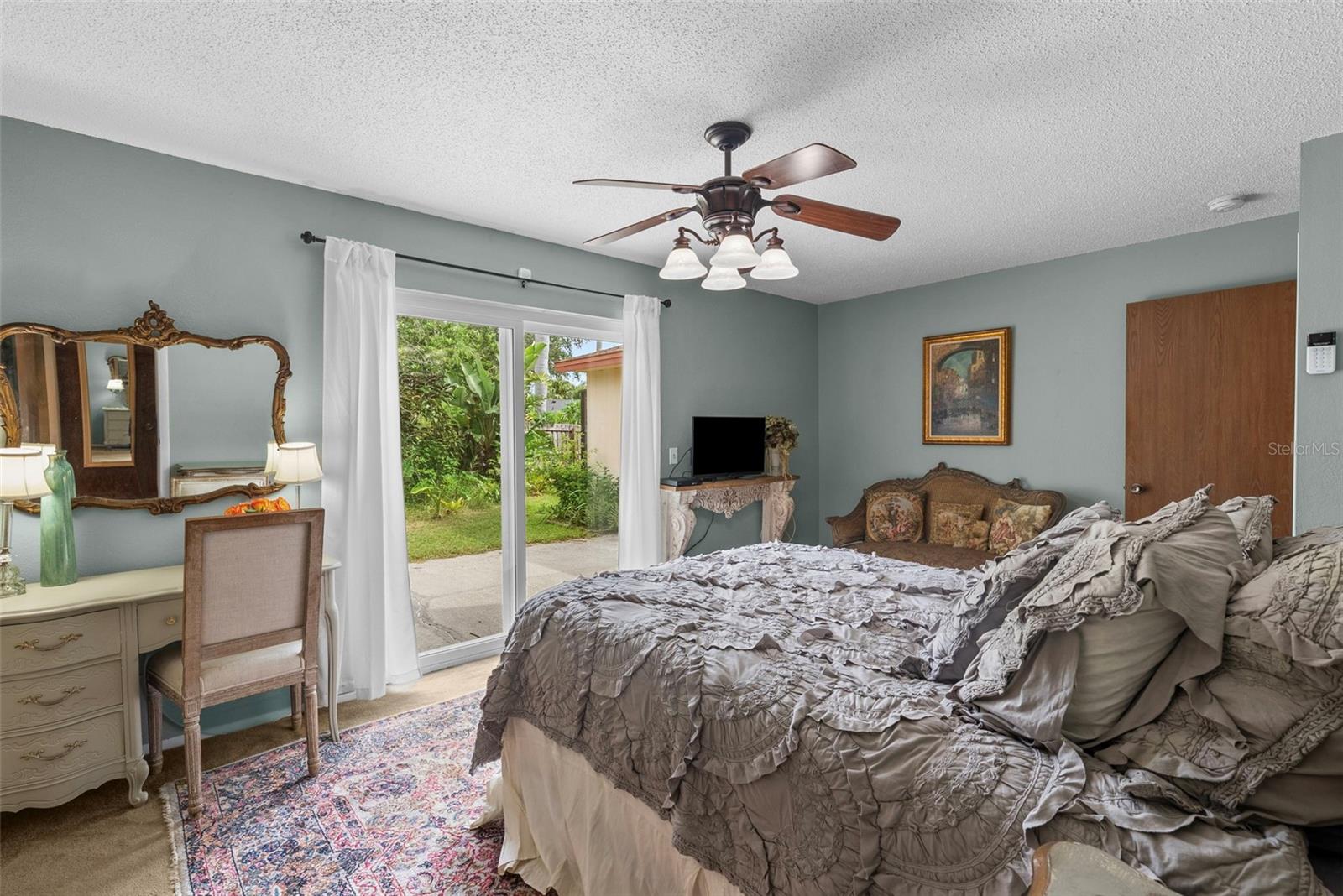 View of master suite looking toward private patio oasis.