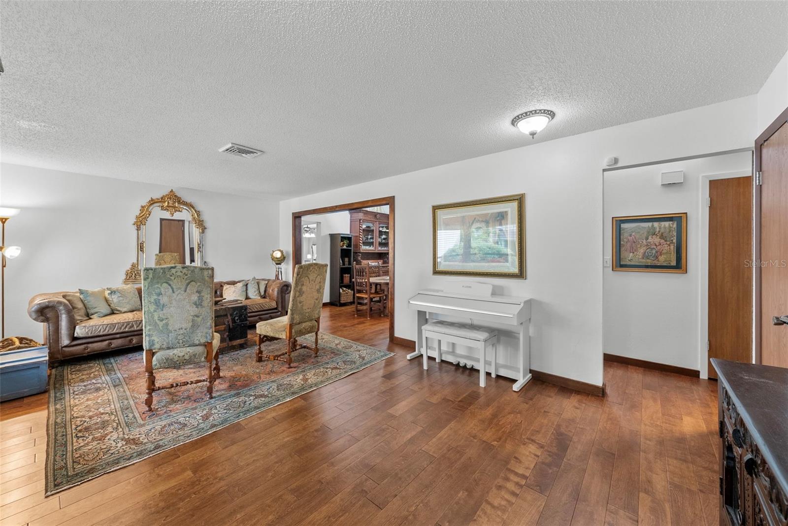 Bright and spacious entryway and living room.