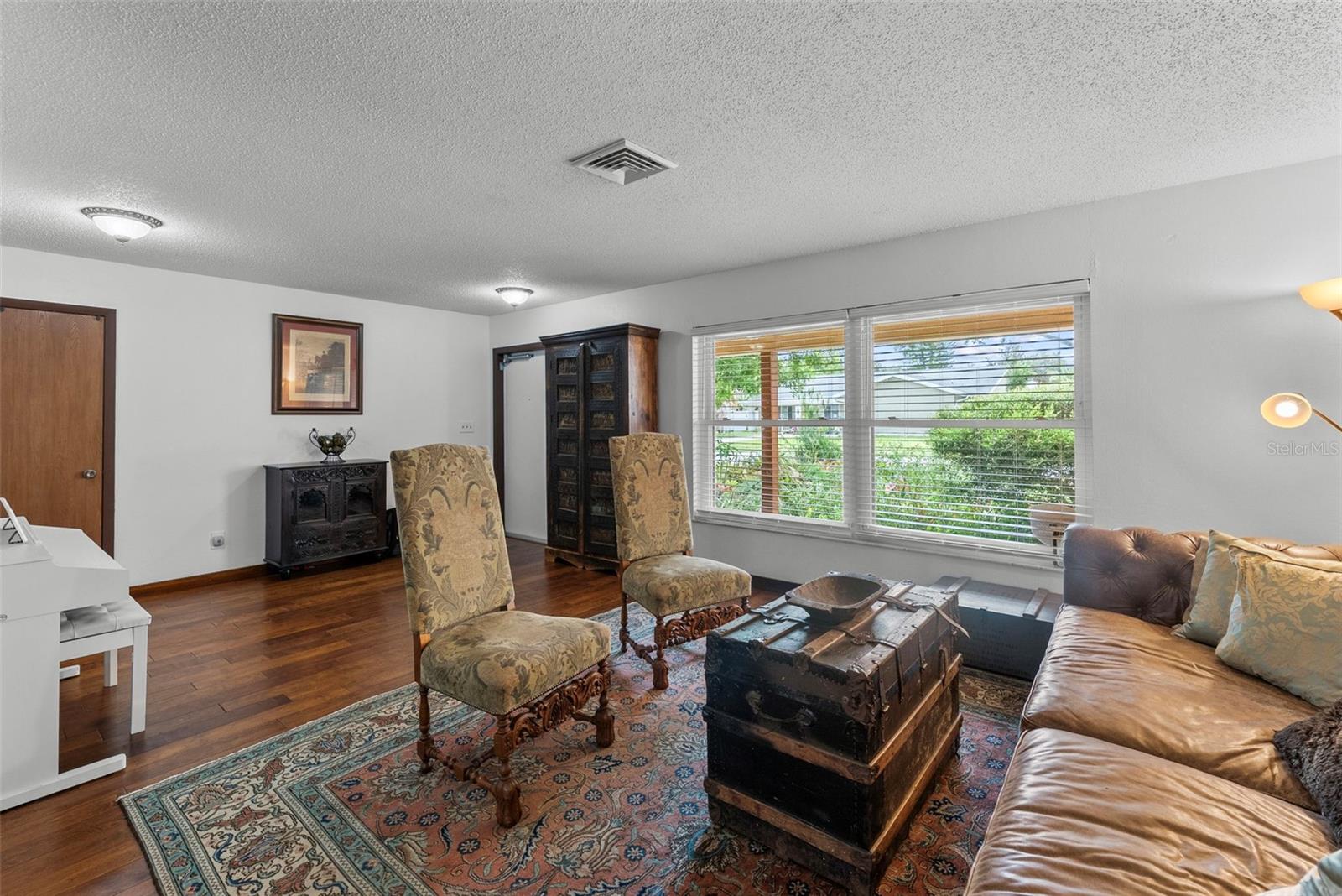 Living room with bright picture window