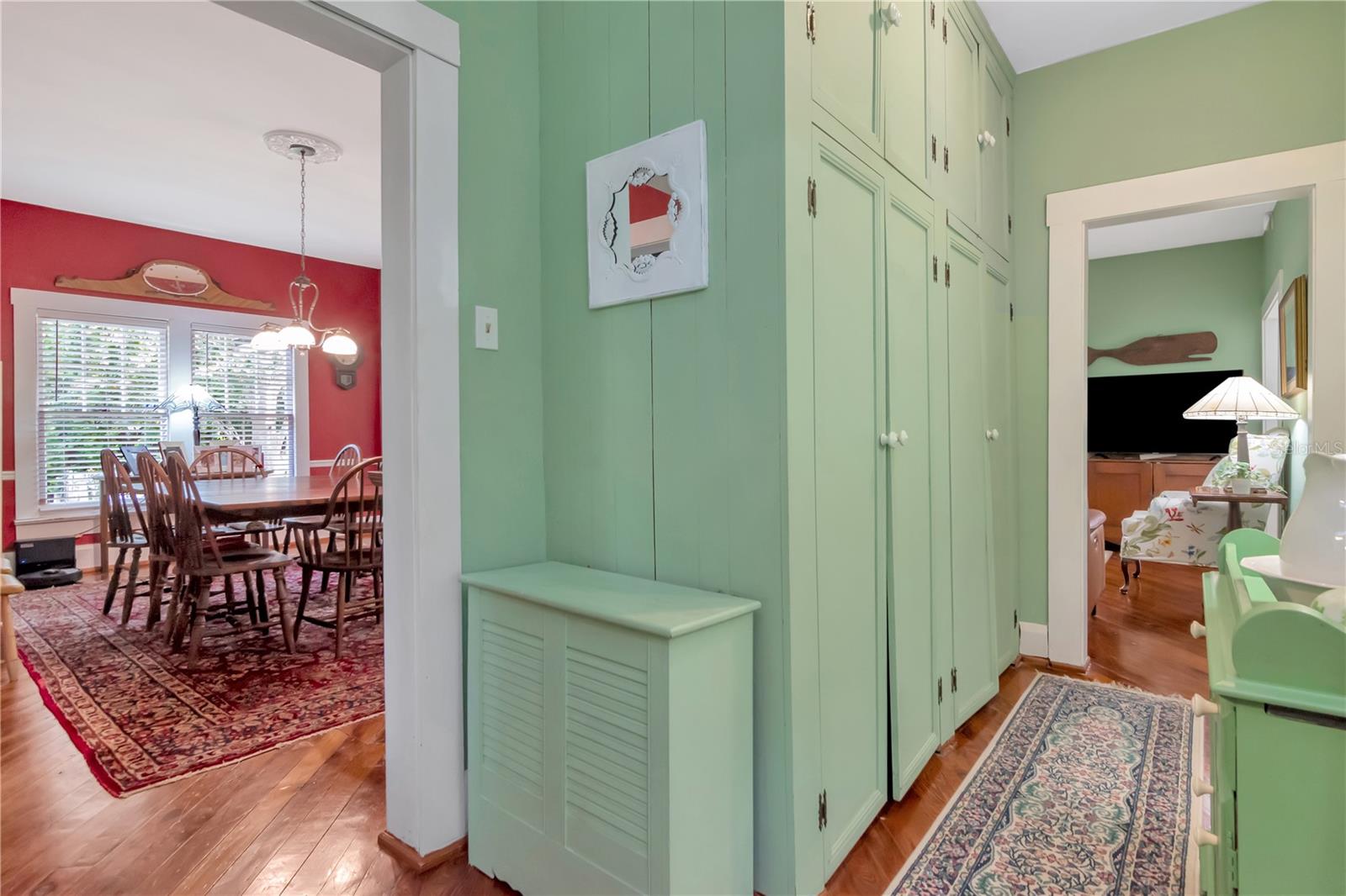 Storage closets in the hallway