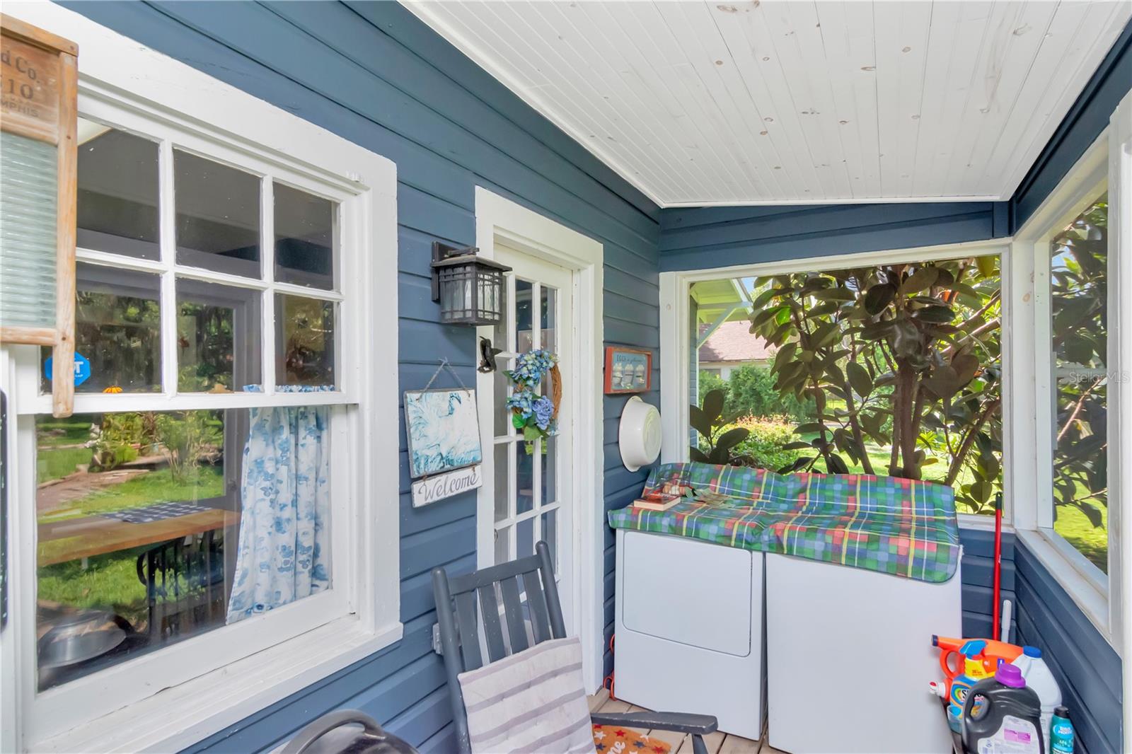 Washer and Dryer on back porch