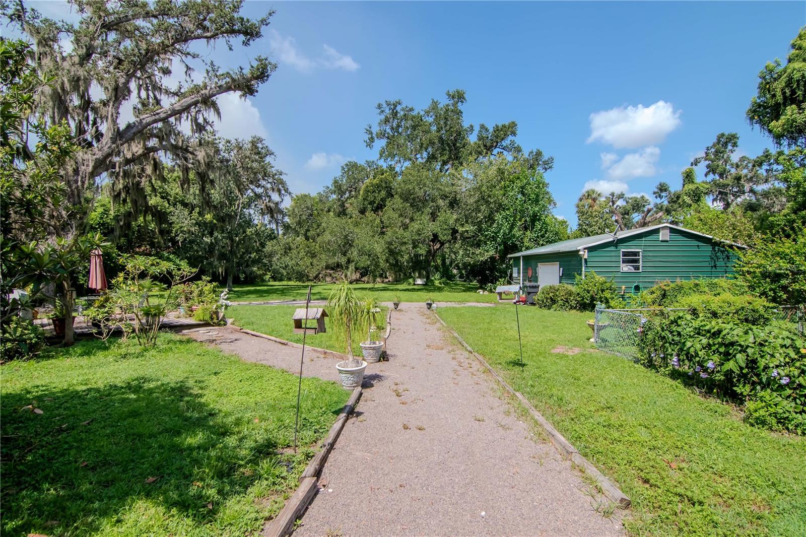 Walkway to storage/ workshop/ garage