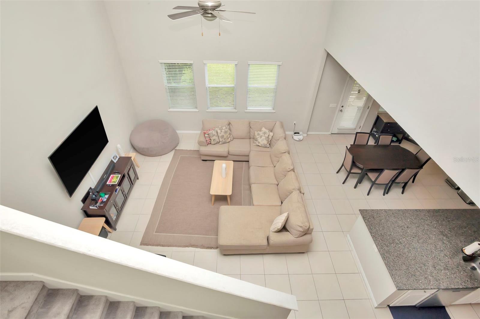 second floor view of downstairs