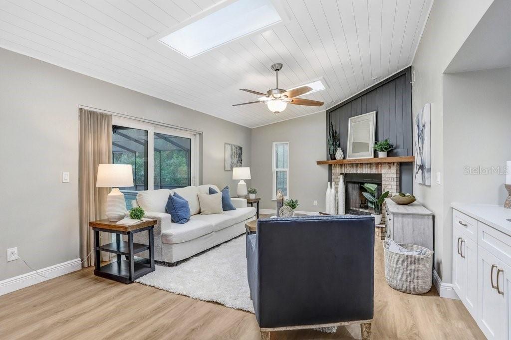 Family Room with Skylights