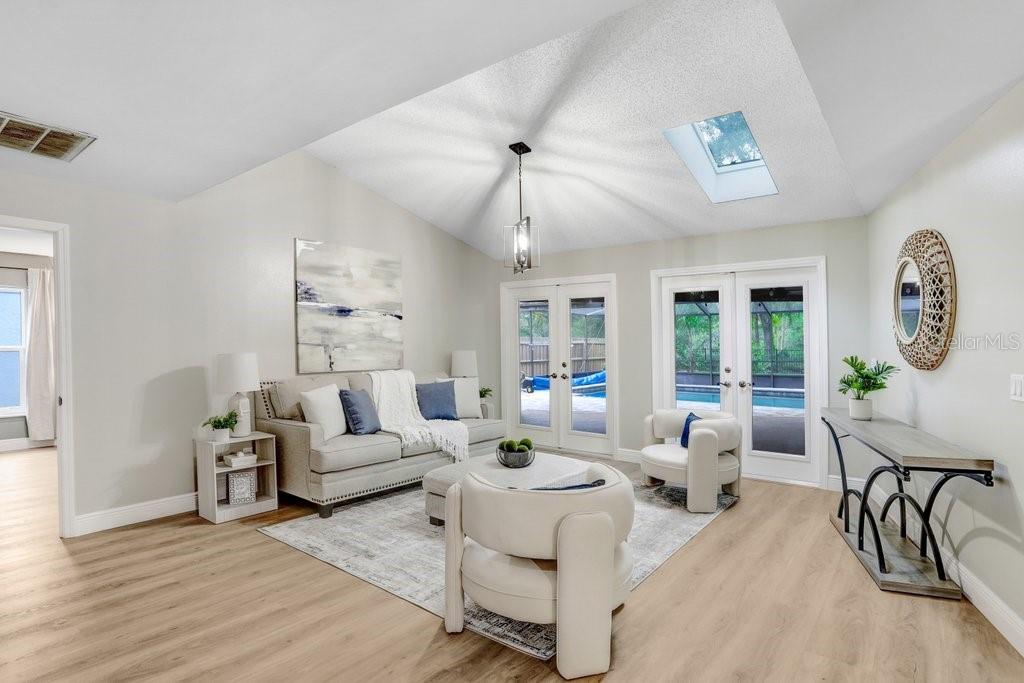 Formal Living Room with Double French Doors to Lanai