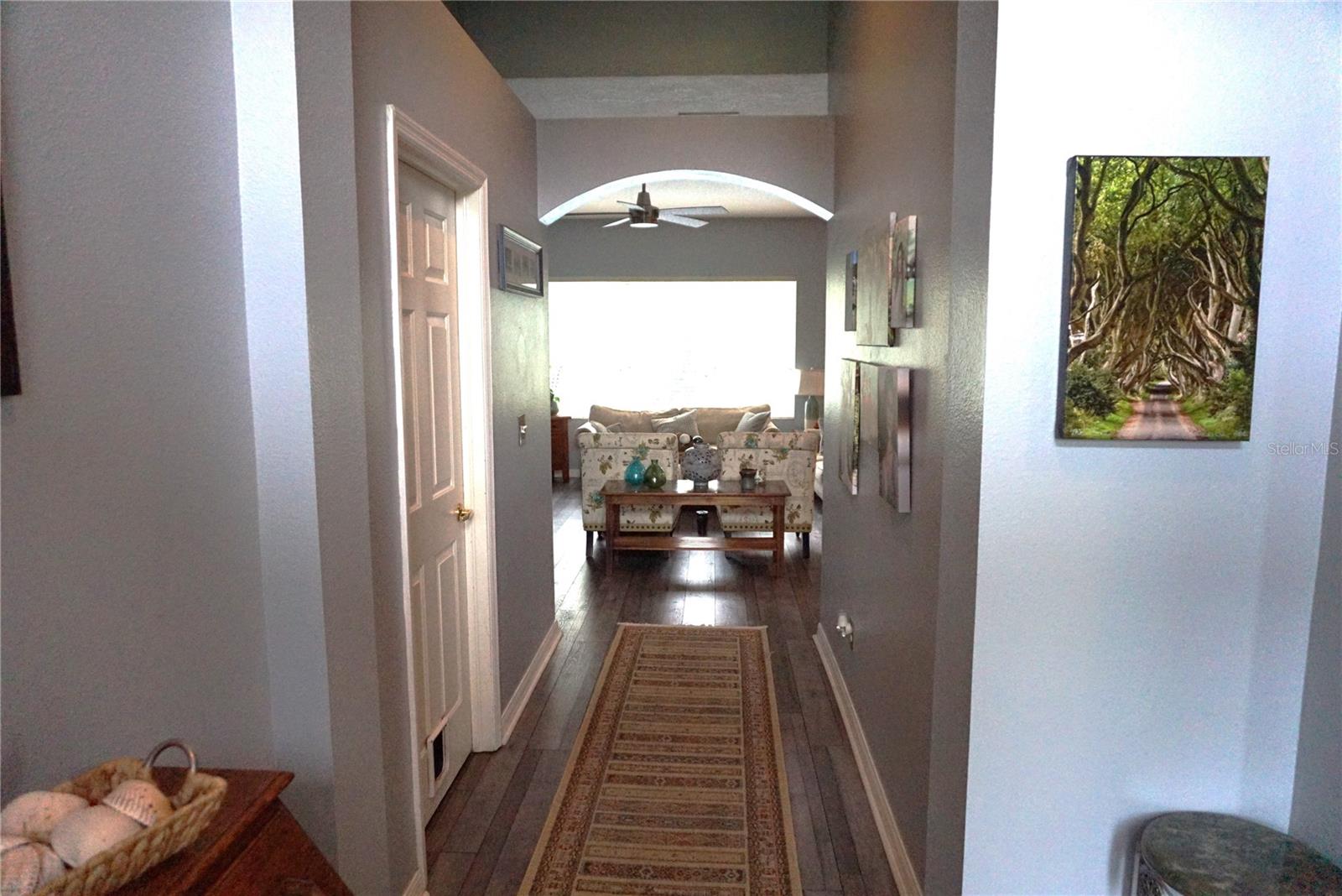 Entry with high ceilings
