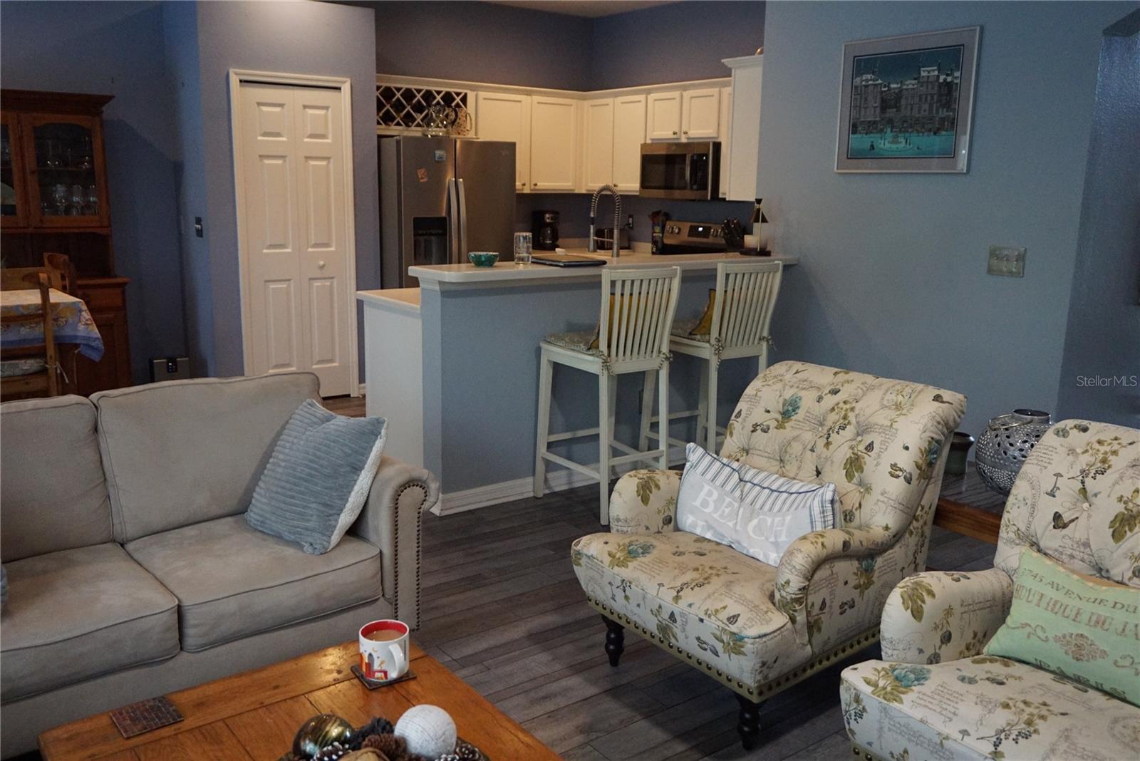 view into kitchen