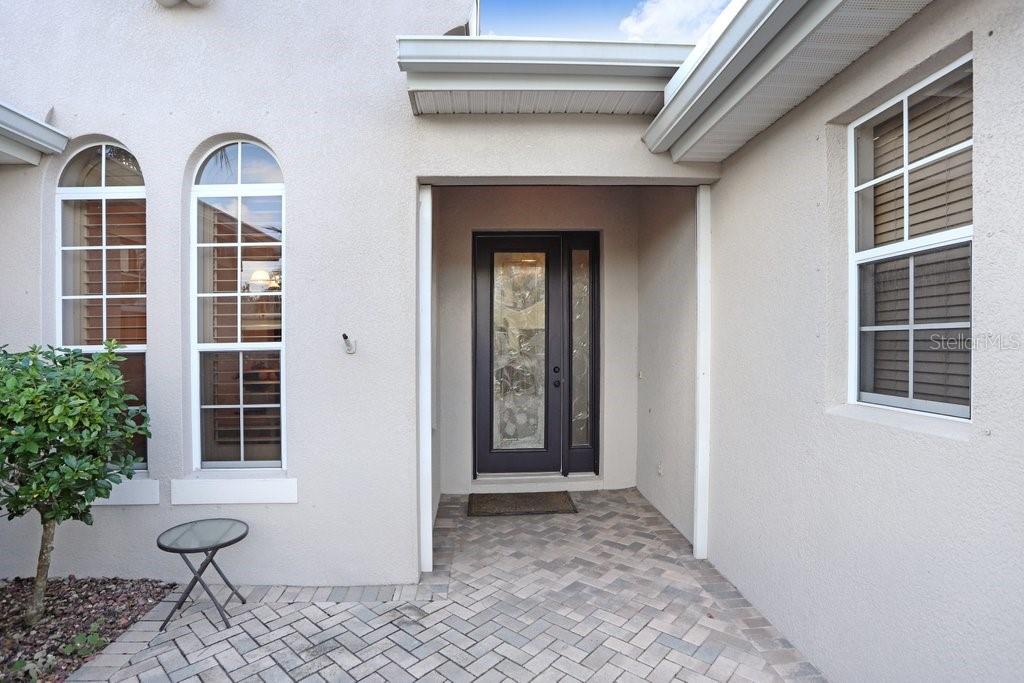 Front entry with patio