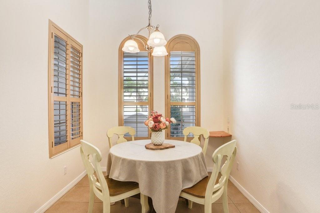 Dining Nook with Plantation Shutters