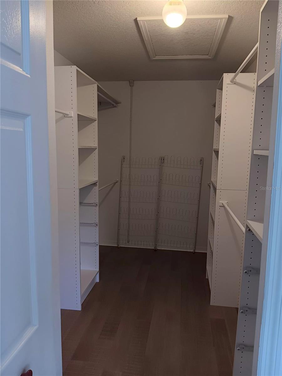 walk in closet in master bathroom