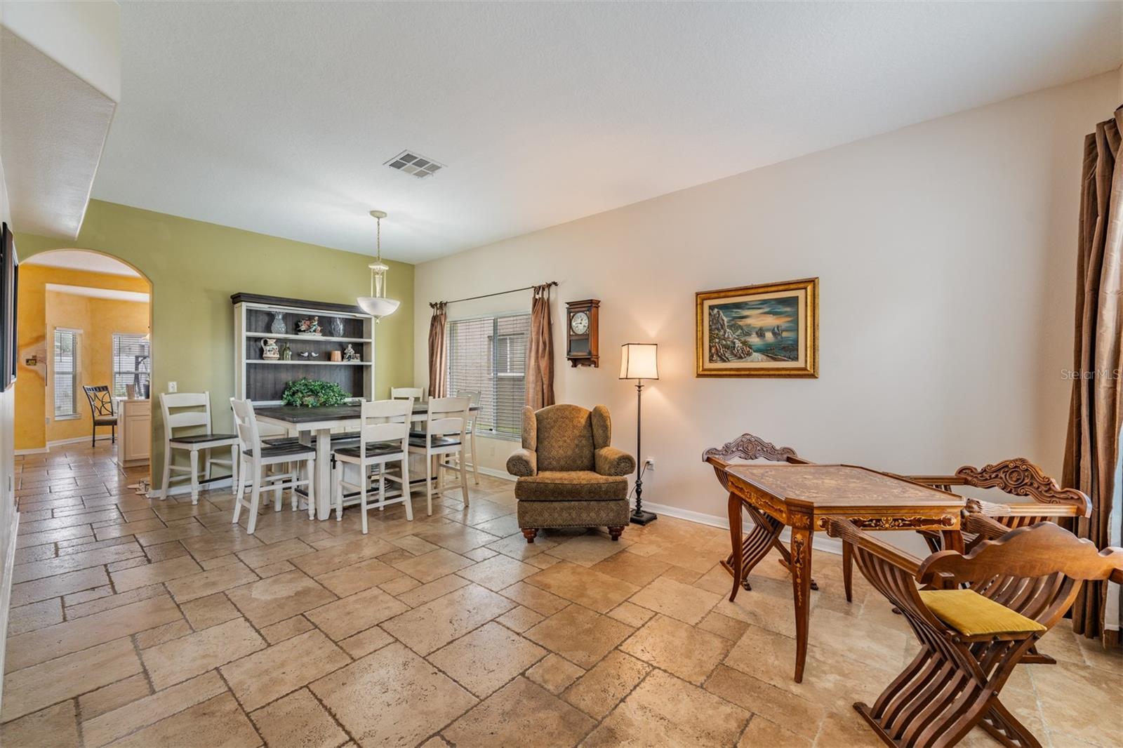 Living Room and Dining Room, Tile Flooring.
