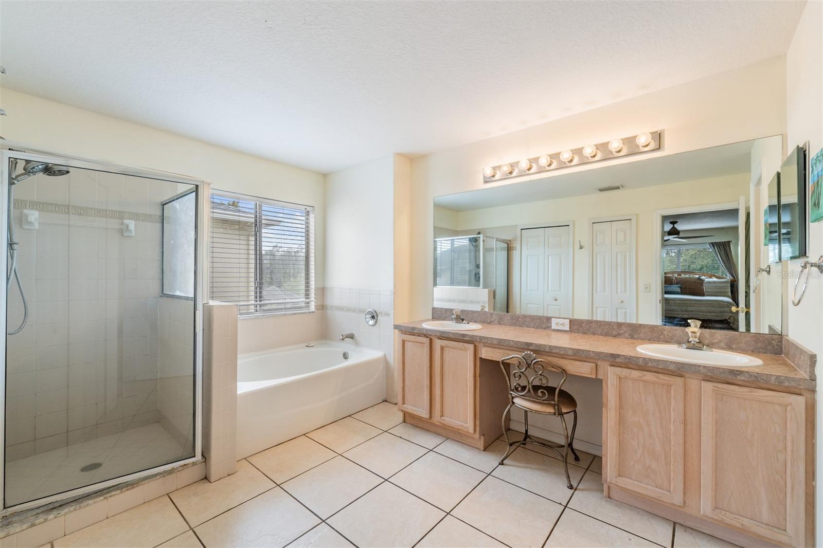 Master Bathroom, Double Vanities, Separate Tub and Shower.