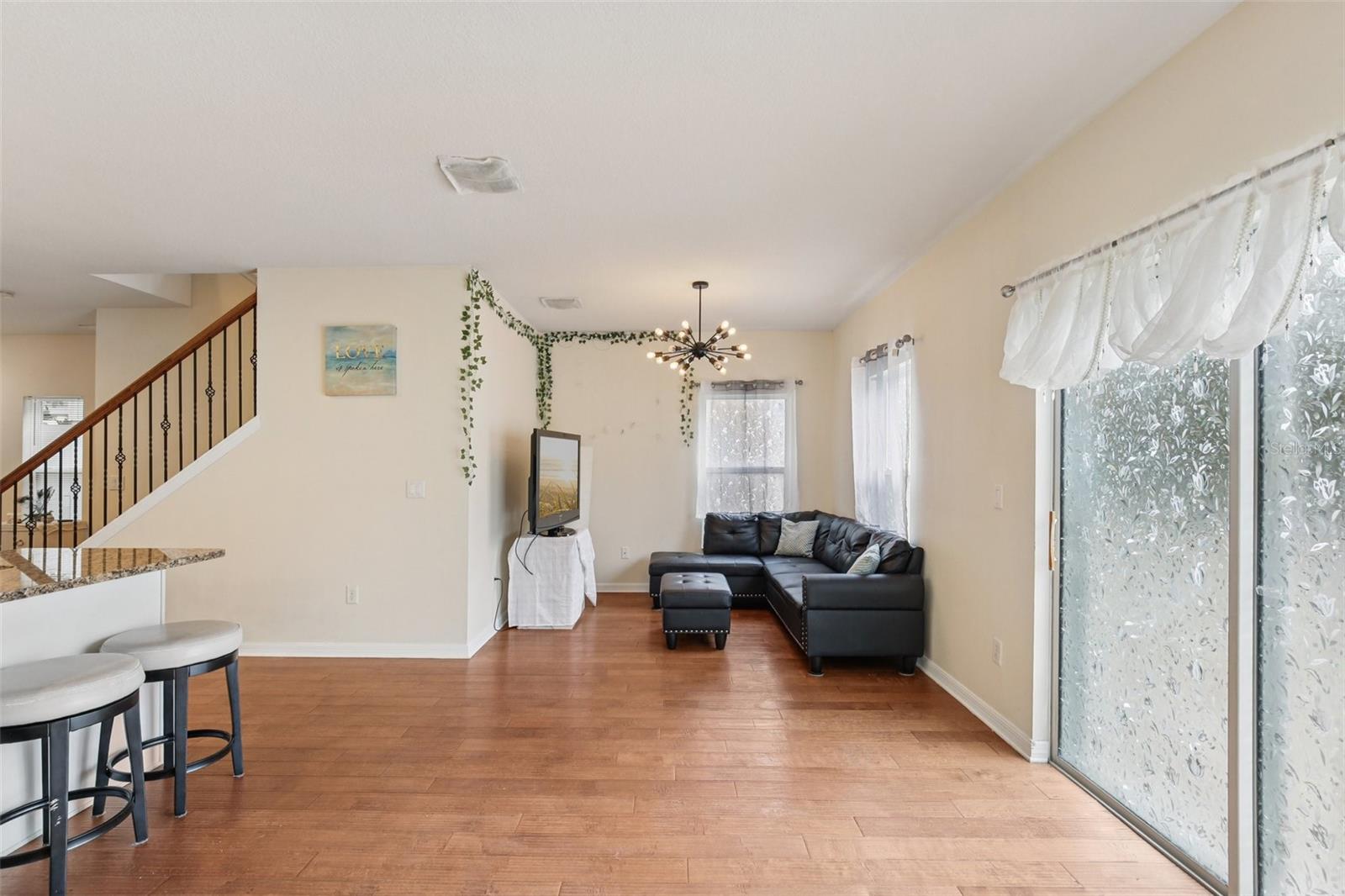Main living area with plenty of room for a dining room table.
