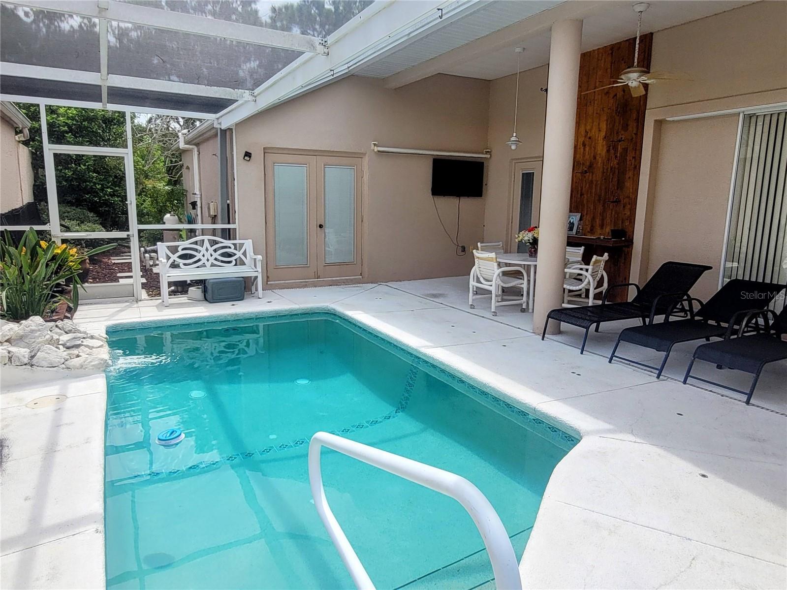 Pool, Lanai, French Doors to Main Bedroom