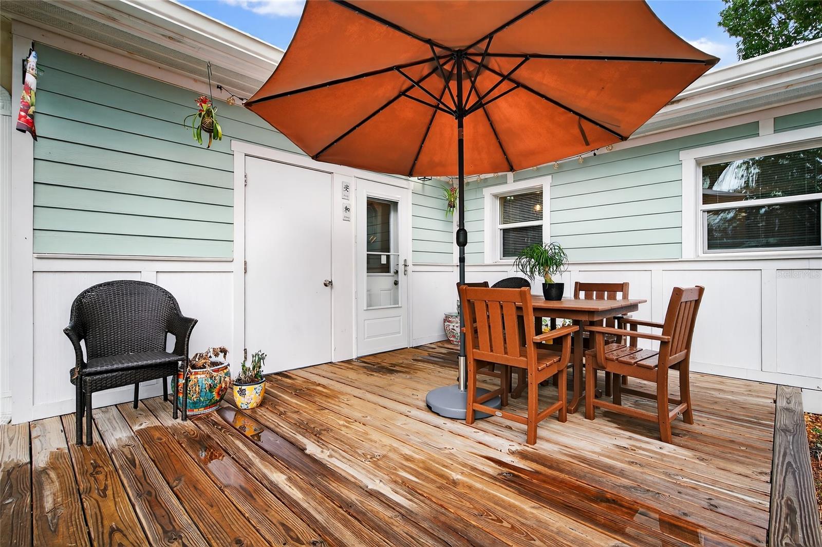Back patio with wooden decking