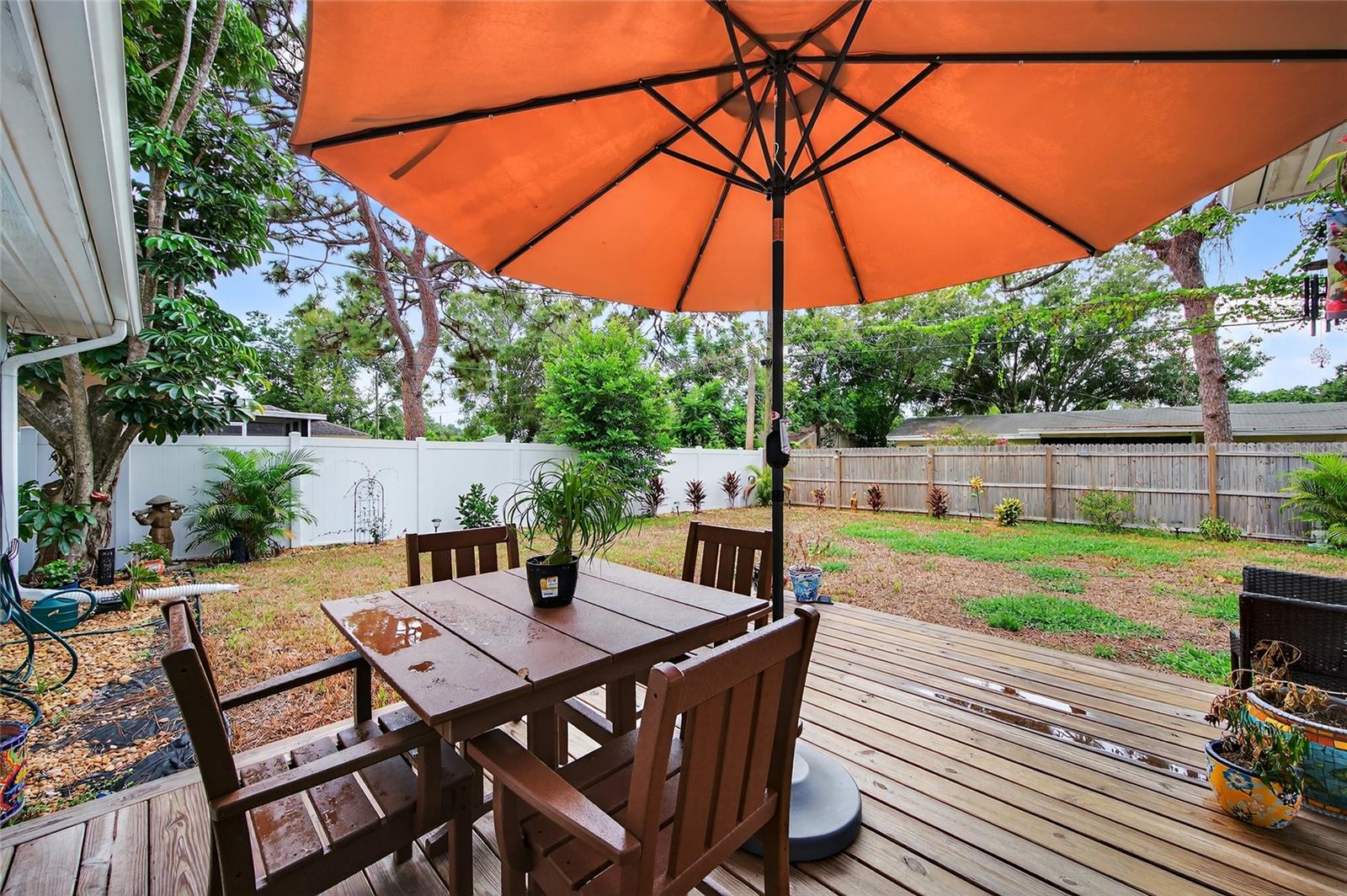 Back patio with wooden decking