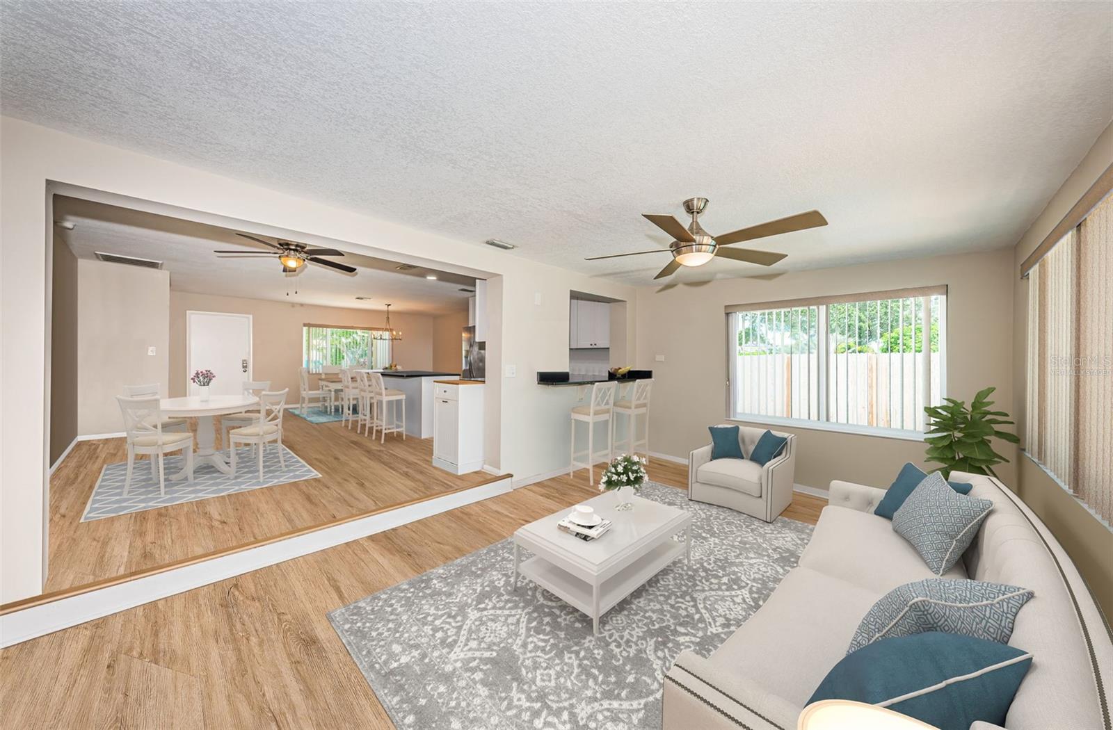 Florida Room-virtually staged-very open floor plan