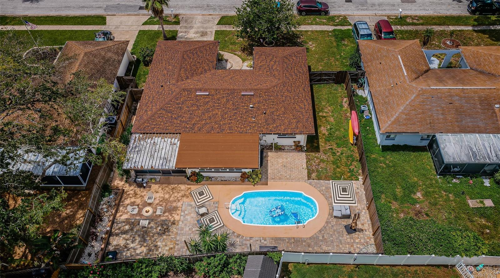 Aerial view of home-virtual staging