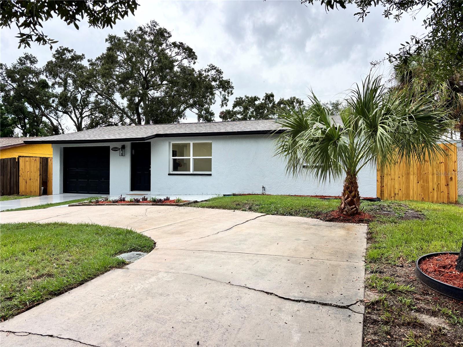 Side front right and circular driveway