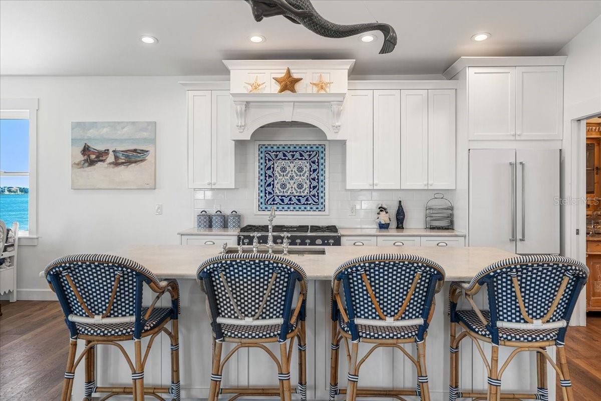 3rd Floor:  Island facing Chef's Kitchen Custom Cabinetry