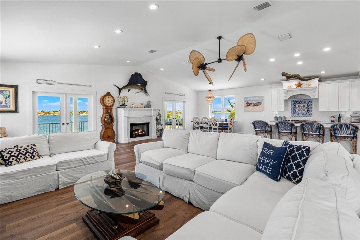 3rd Floor: Living Room Towards the Kitchen / Dining, and the Views!