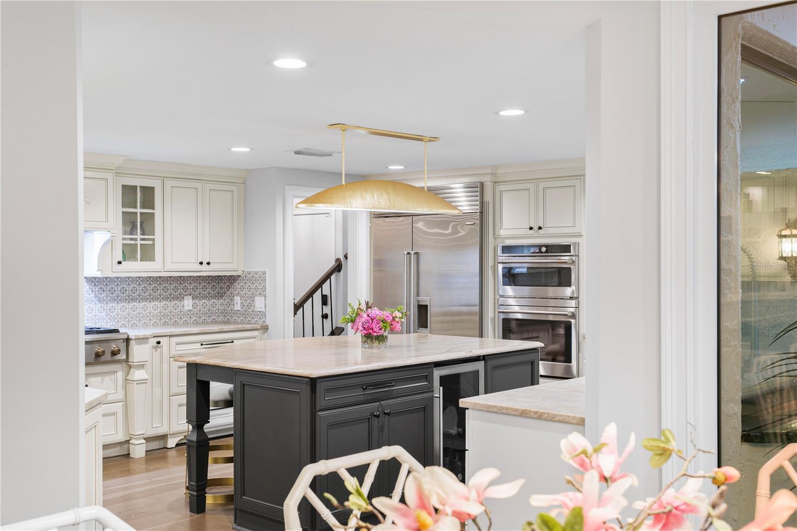 Views from Family Room to Gourmet Kitchen