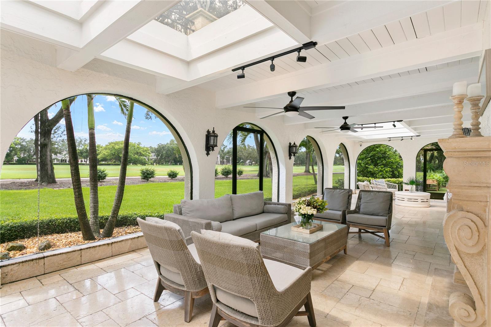 Screened Lanai having several sitting areas for entertaining