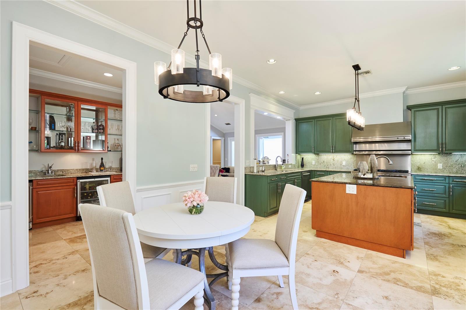 Dinette with view of Wet Bar and Kitchen