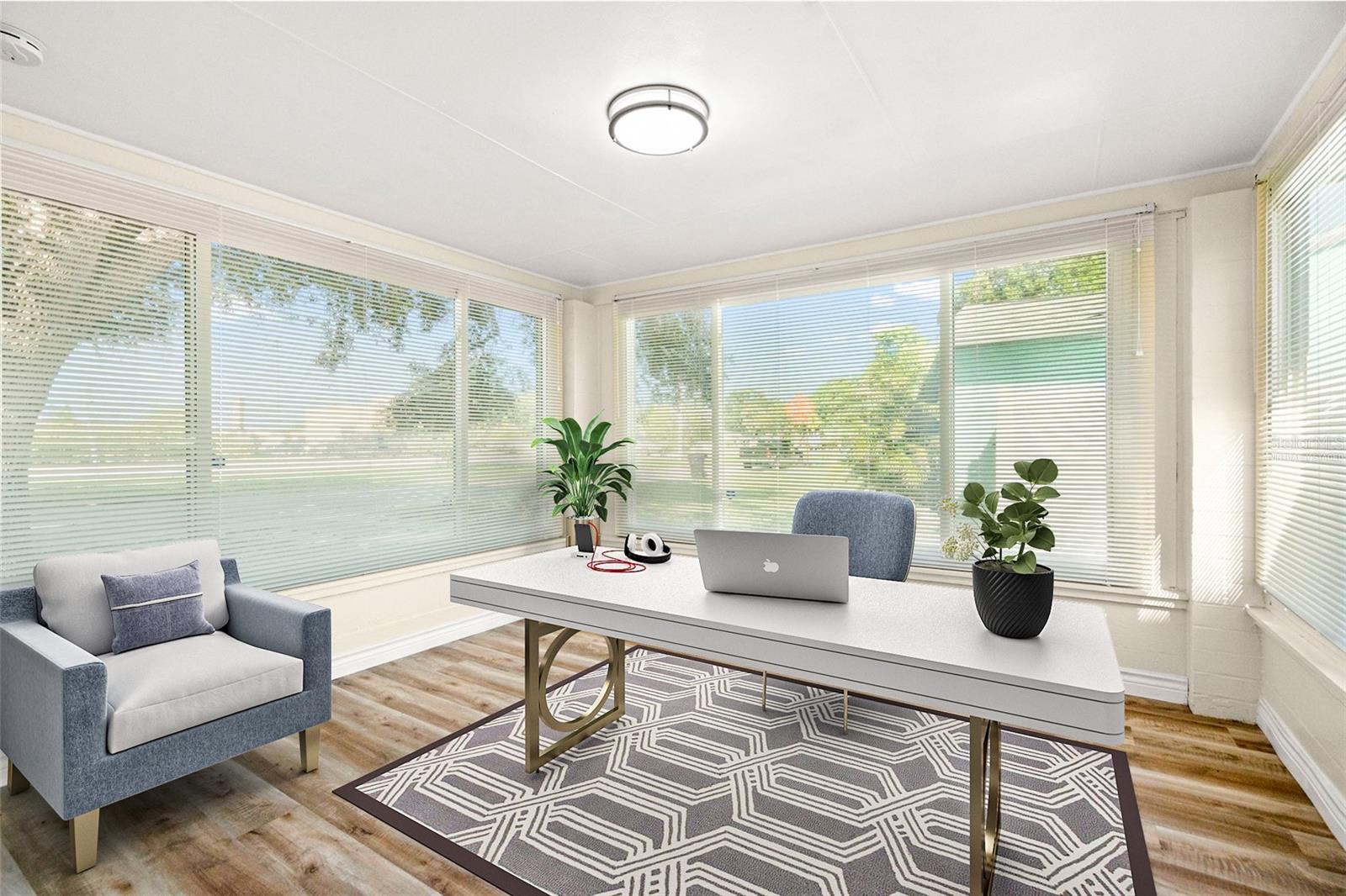 Virtually staged. This area will make a perfect home office if the next lucky steward works from home.