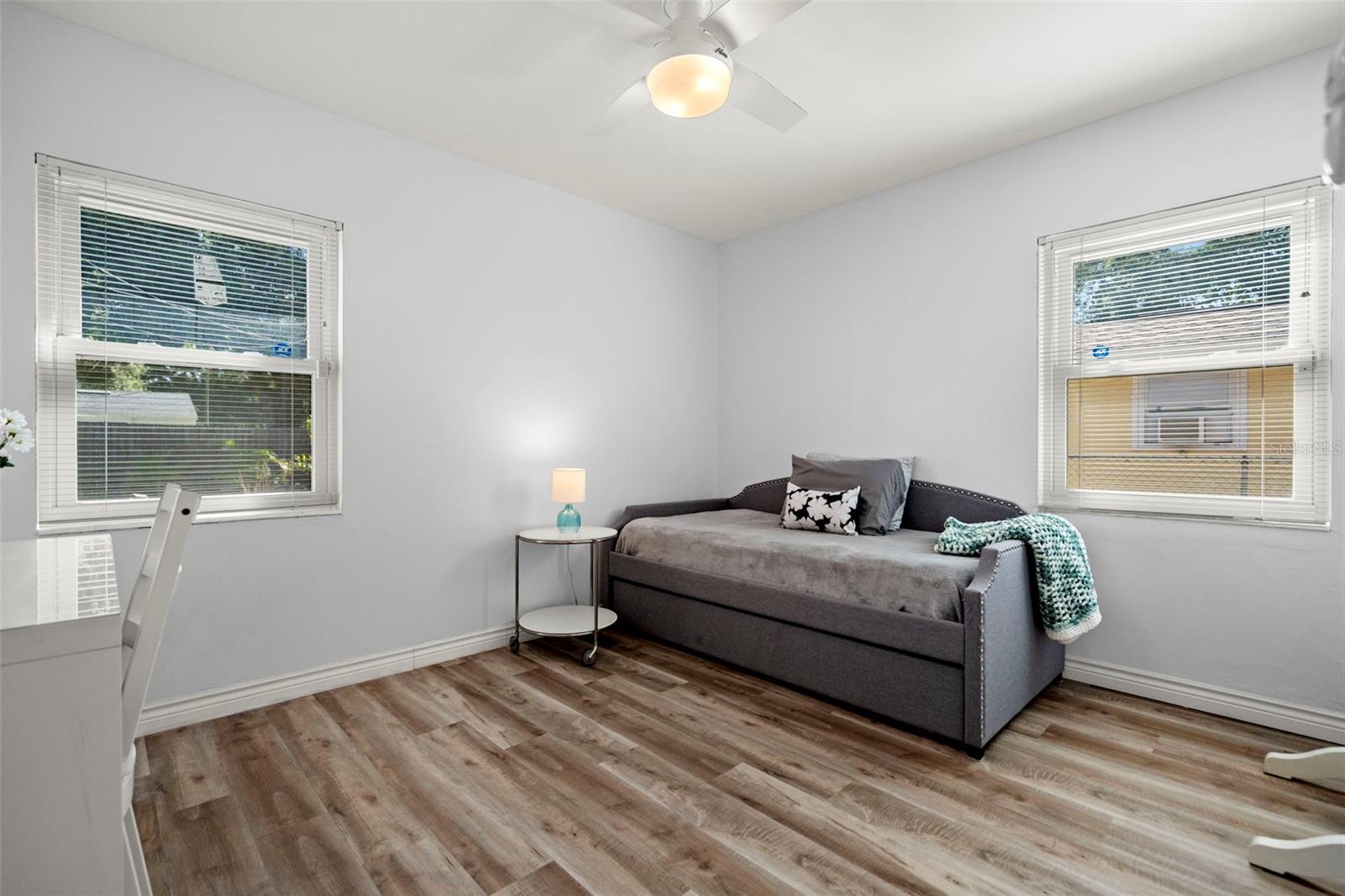 Spacious guest bedroom.