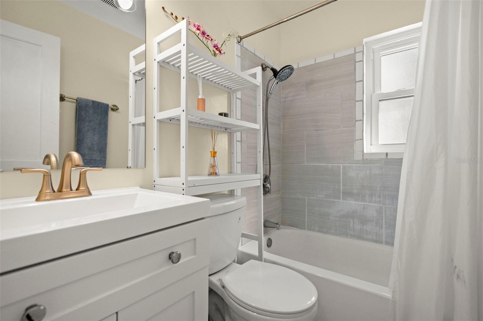 Renovated bathroom.