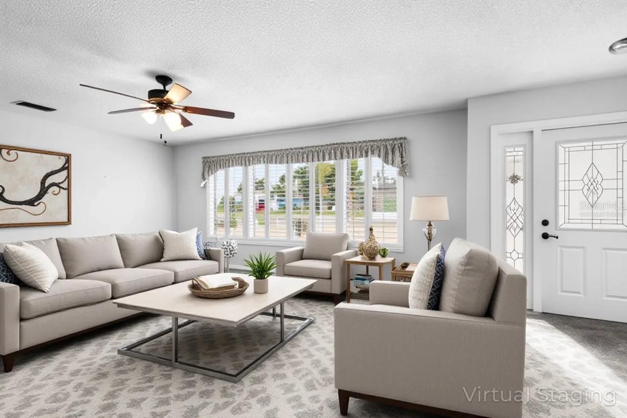 Living Room virtually staged