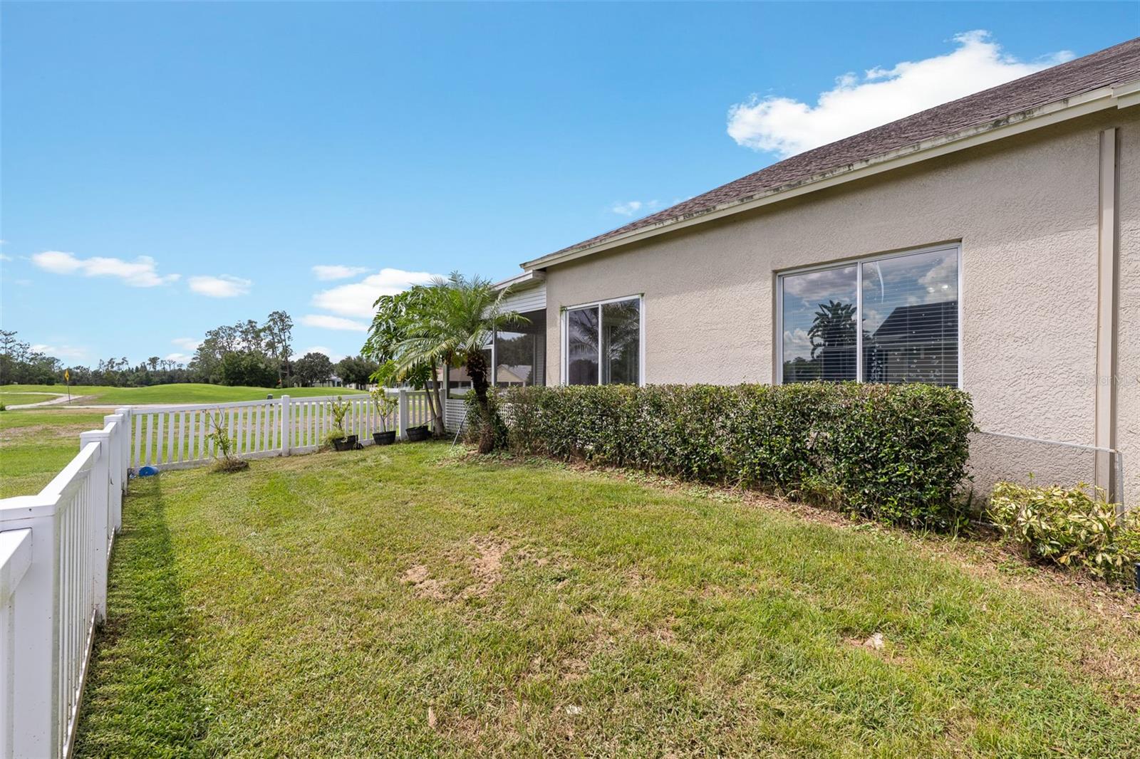 Side fenced in yard