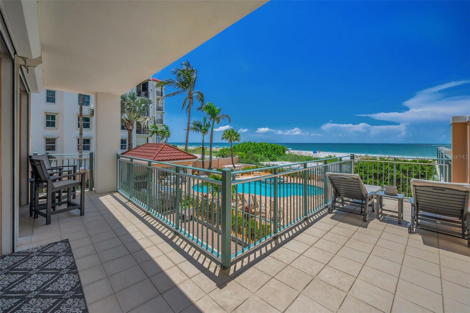The terrace offers both shaded and sunny locations to take in that gorgeous view.
