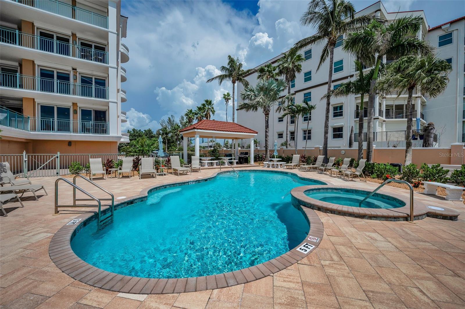 Beachfront pool area