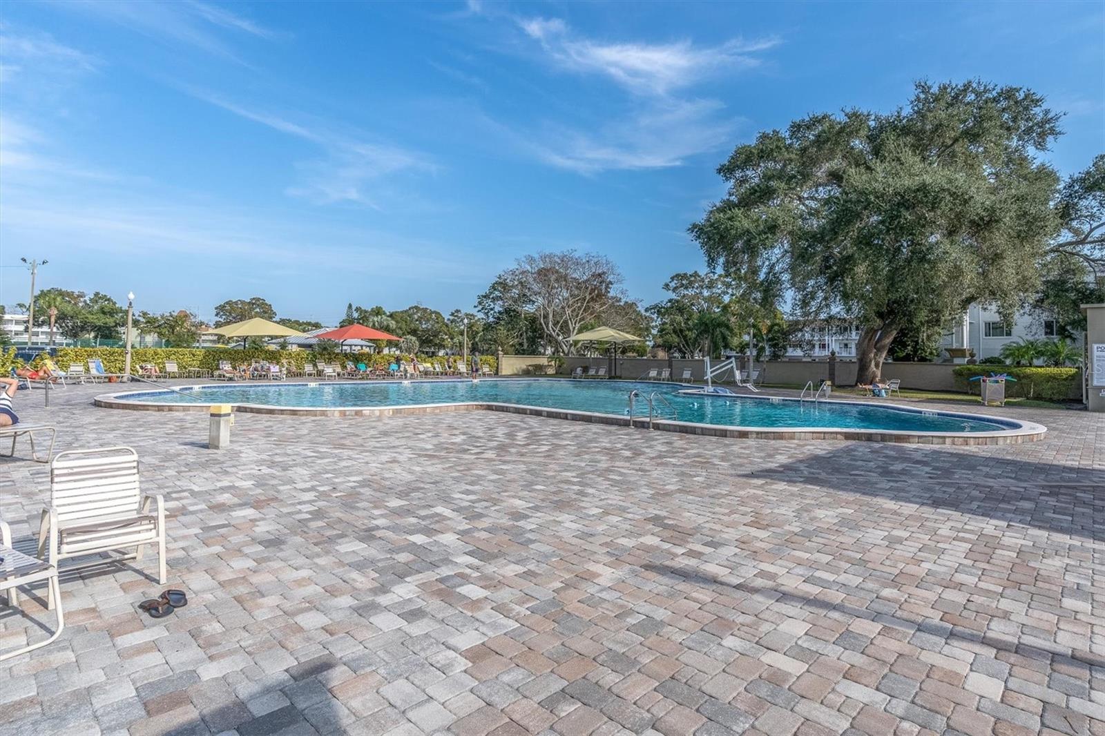 Pool with lots of seating