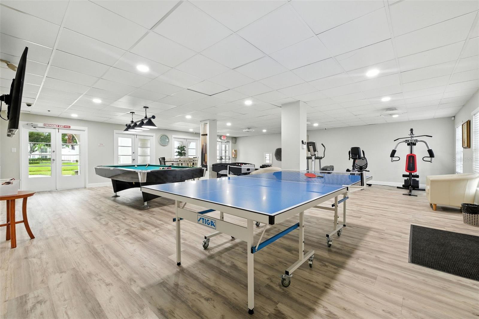 Game room area with ping pong table in the clubhouse