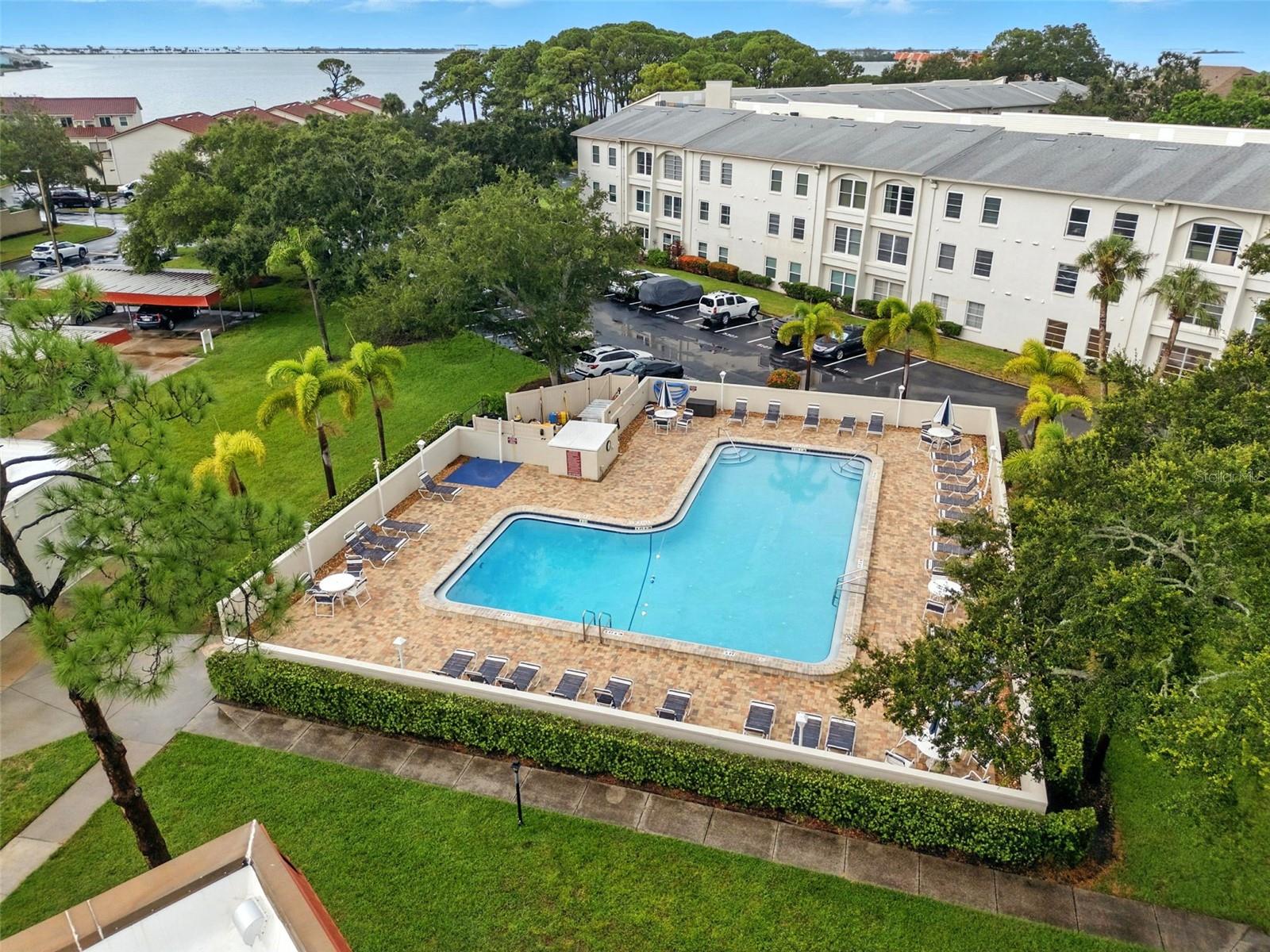 Aerial view of pool