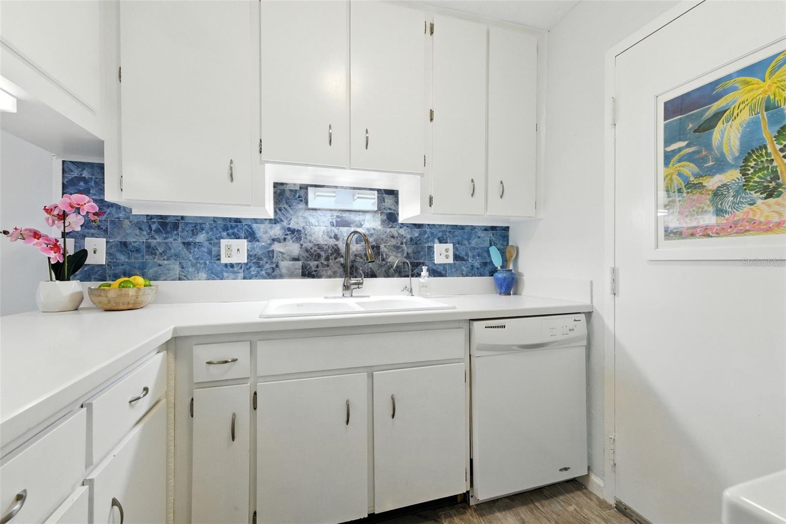 Newer backsplash in kitchen