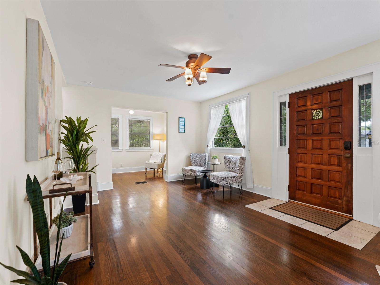 Glossy original hardwood floors