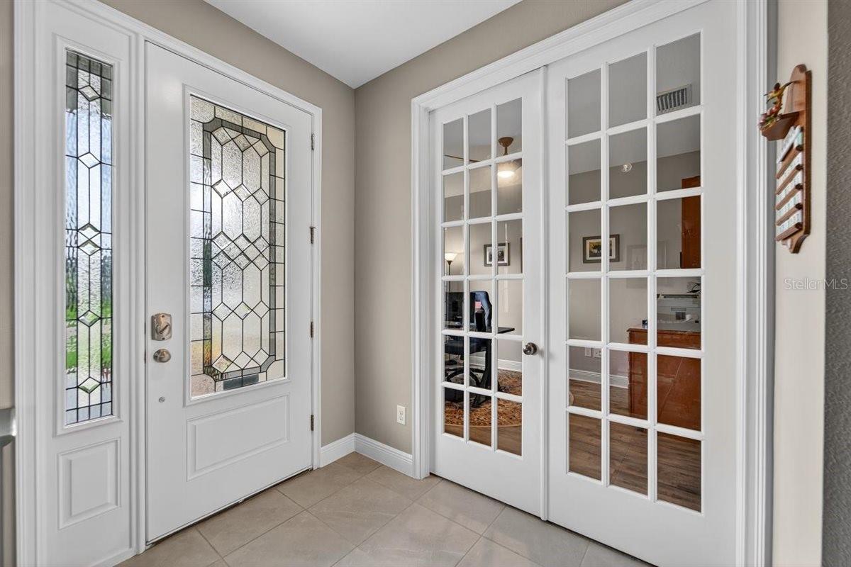 Beautiful french doors to the office