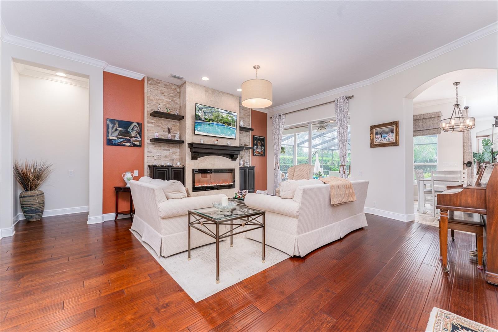 Formal Living Area with Decorative Electric Fireplace