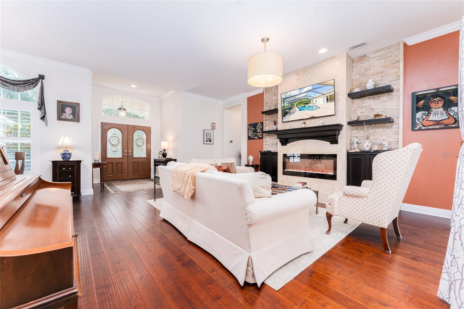 Formal Living Area with Decorative Electric Fireplace