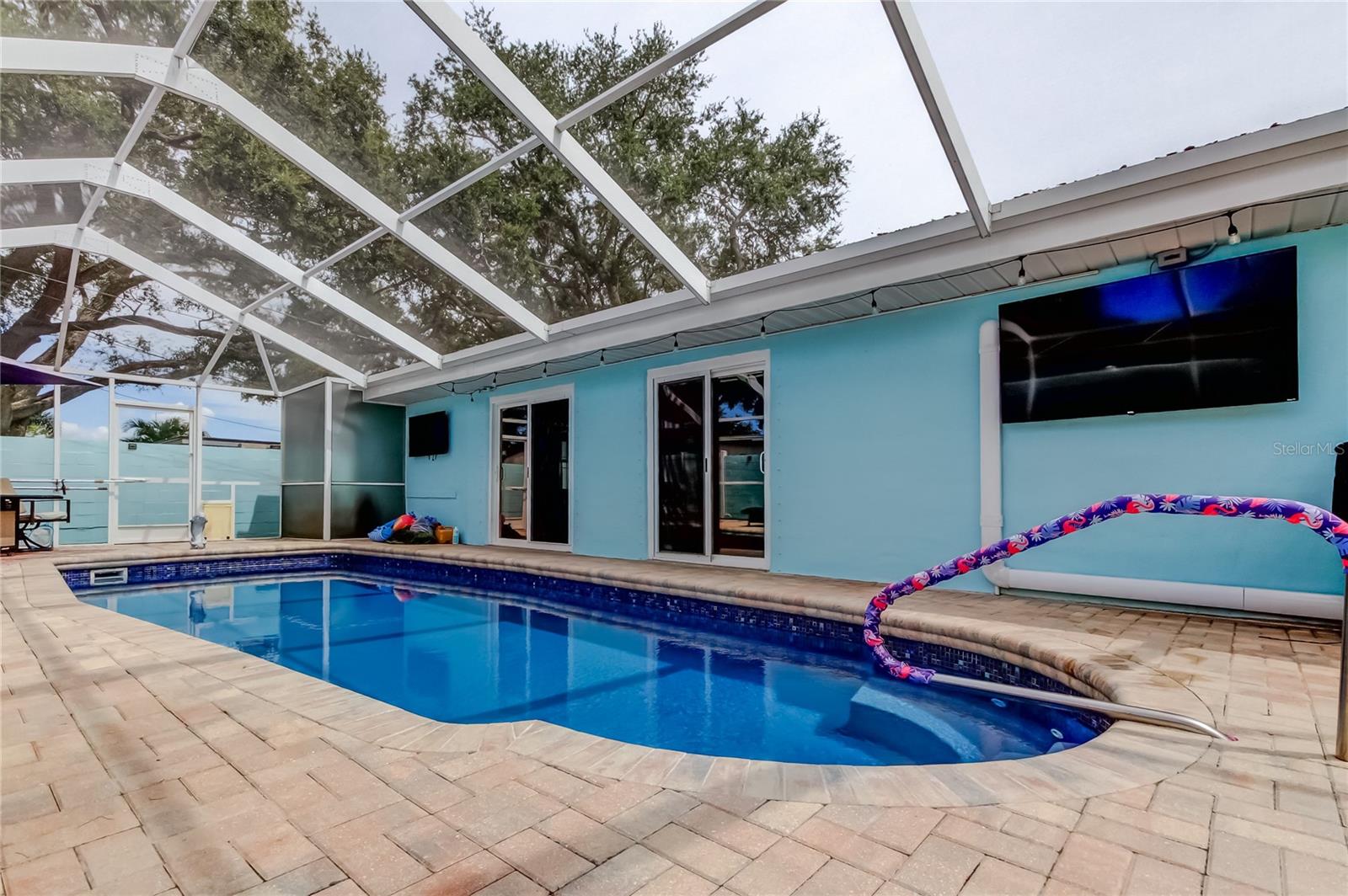 Enjoy movie nights or your favorite Sports team from the Heated Swimming Pool