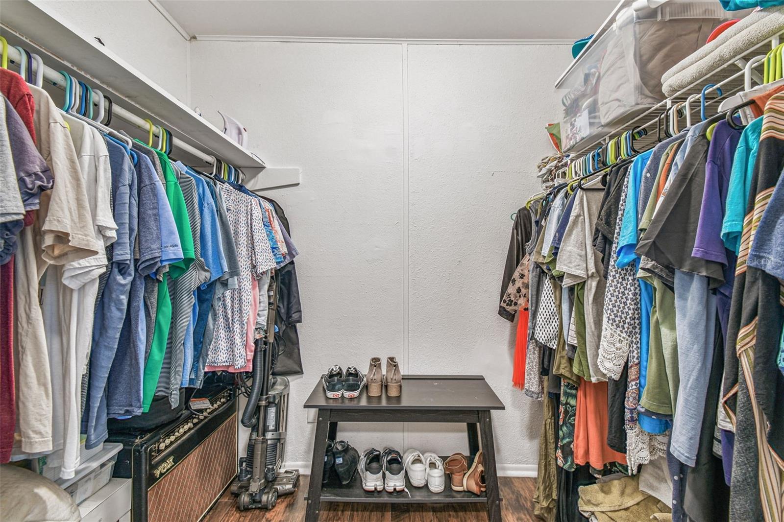 Primary suite walk-in closet.
