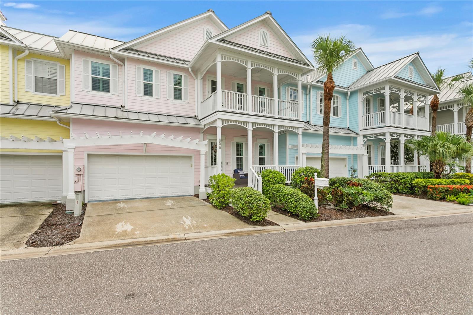Gorgeous porches and balconies make these townhomes reminiscent of Key West